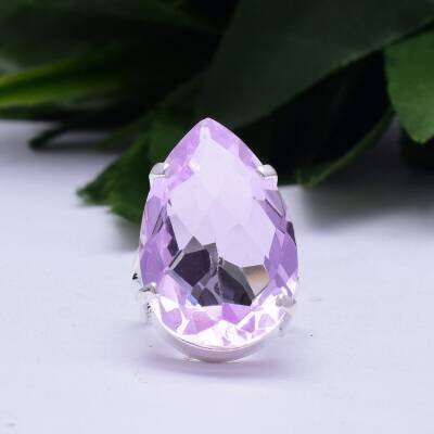 Bague en argent et Kunzite rose