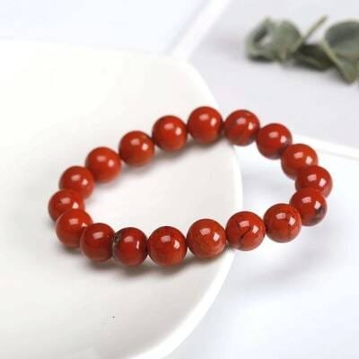 Bracelet en perles de jaspe rouge