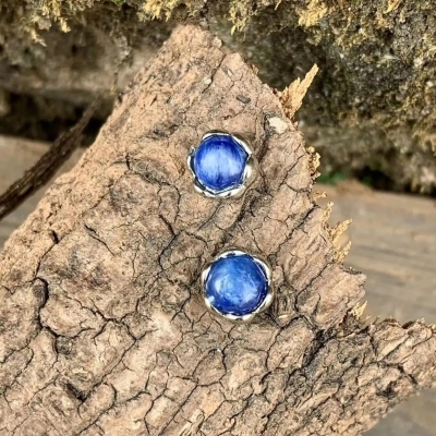 Boucles d'oreilles en Cyanite bleue