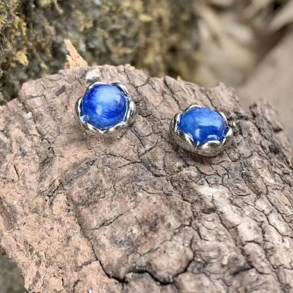 Boucles d'oreilles en Cyanite bleue