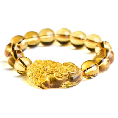 Bracelet Feng Shui Pixiu en Citrine