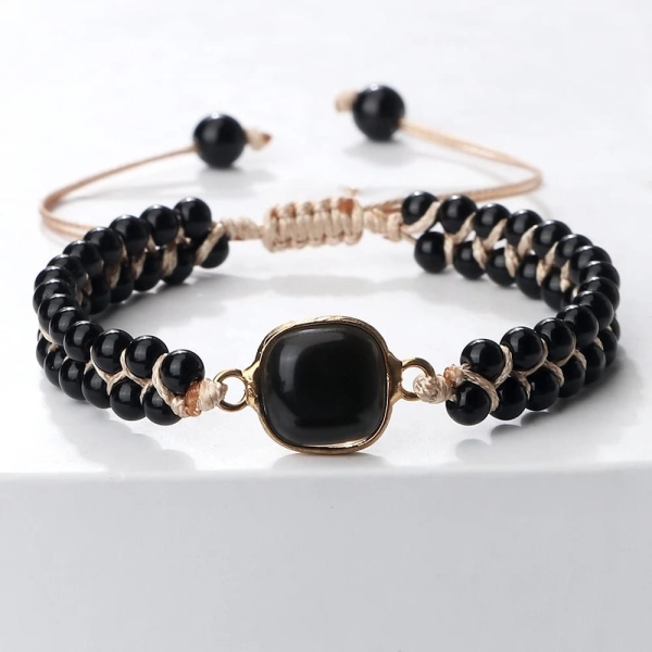 Bracelet Shamballa en onyx