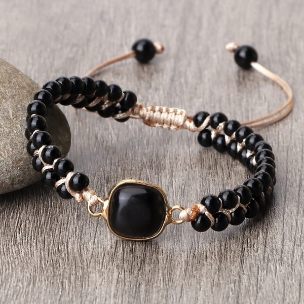 Bracelet Shamballa en onyx