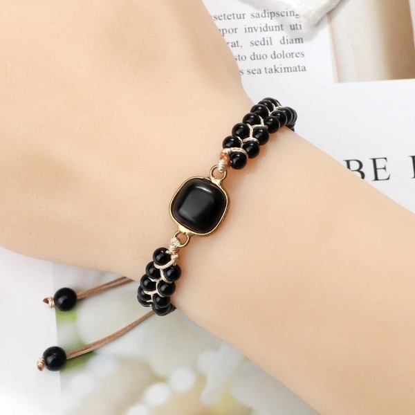 Bracelet Shamballa en onyx