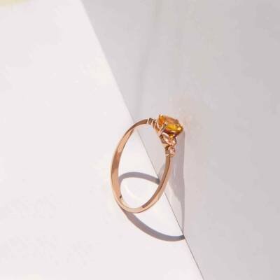 Bague avec Citrine et diamants