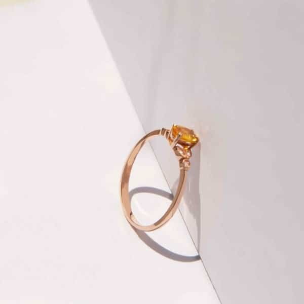 Bague avec Citrine et diamants