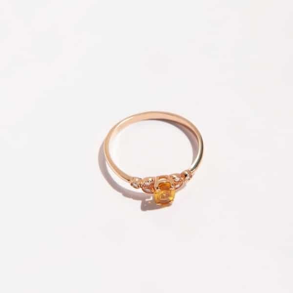 Bague avec Citrine et diamants