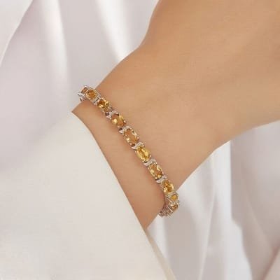 Bracelet en argent et Citrine