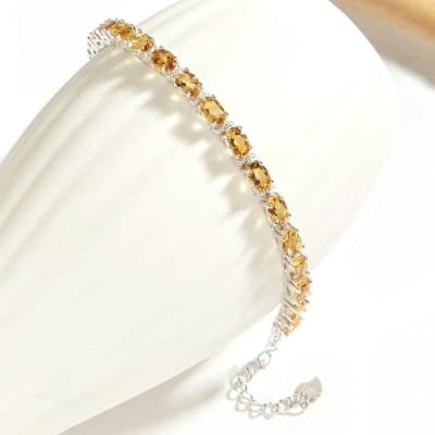 Bracelet en argent et Citrine