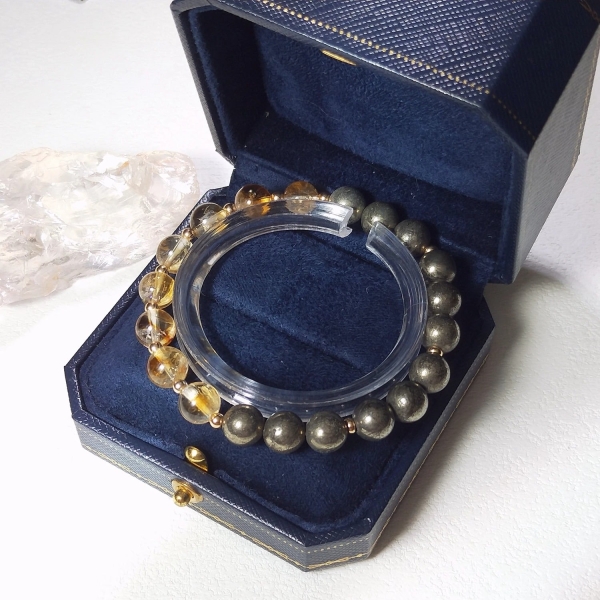 Bracelet en Pyrite et Citrine