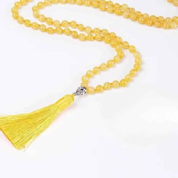 Collier mala avec 108 perles de citrine