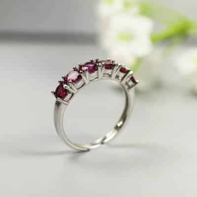 Bague en Grenat rhodolite