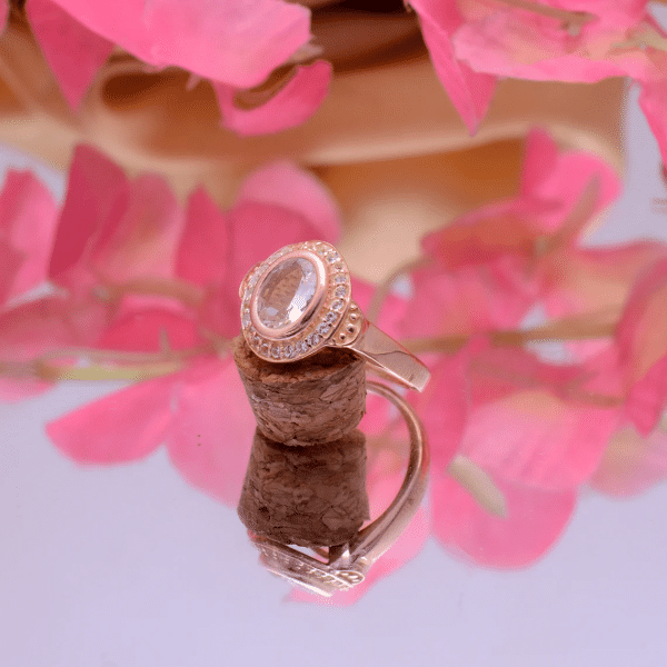 Bague en argent et Morganite