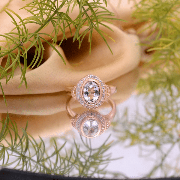 Bague en argent et Morganite