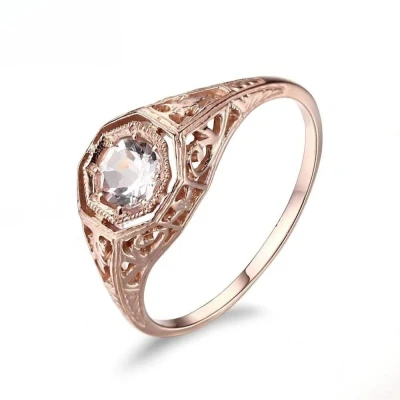 Bague en or rose et Morganite