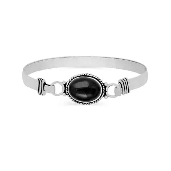 Bracelet en argent et Onyx noir pour femme