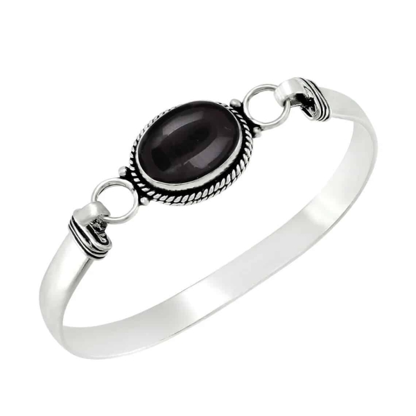 Bracelet en argent et Onyx noir pour femme