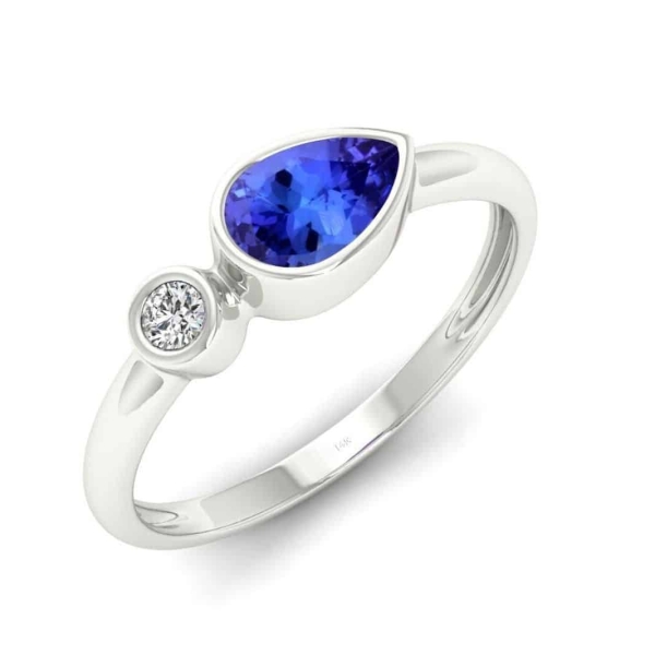 Bague en or avec Tanzanite et diamant