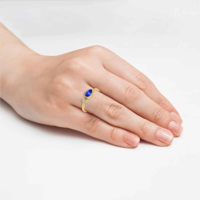 Bague en or avec Tanzanite et diamant