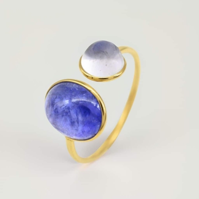 Bague en or jaune avec Tanzanite