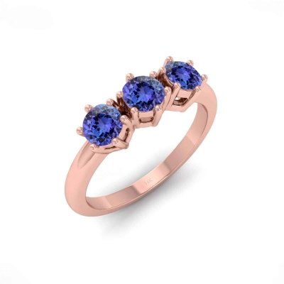 Bague en or rose et Tanzanite