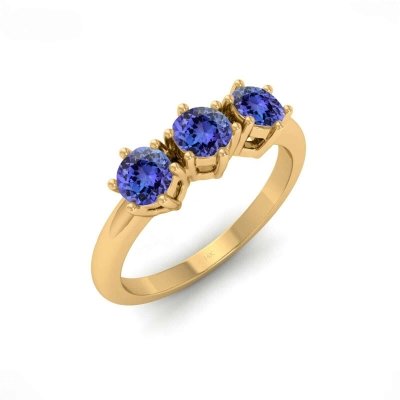 Bague en or rose et Tanzanite