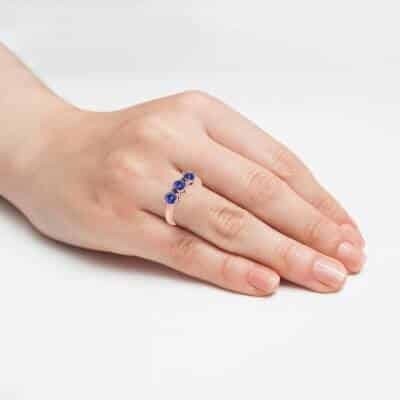 Bague en or rose et Tanzanite