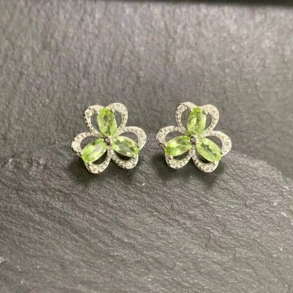 Boucles d'oreilles en argent et Péridot