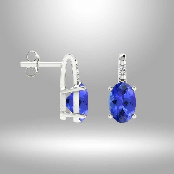 Boucles d'oreilles en or et Tanzanite