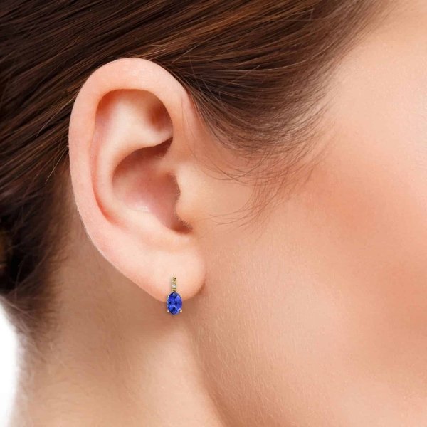 Boucles d'oreilles en or et Tanzanite