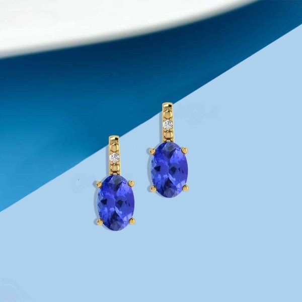 Boucles d'oreilles en or et Tanzanite