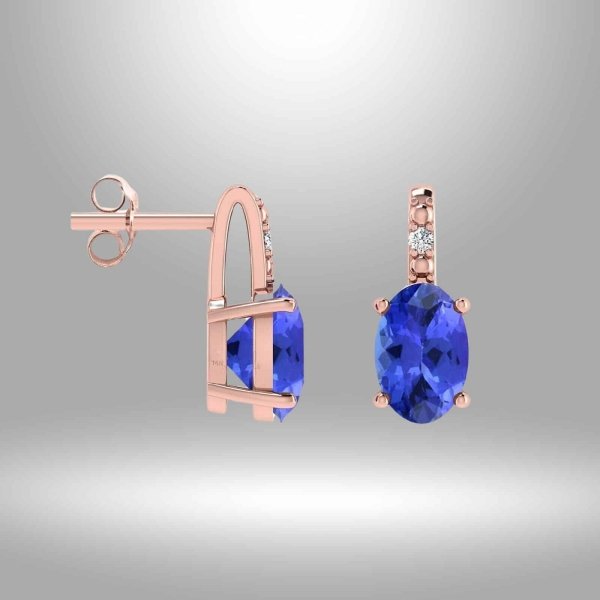 Boucles d'oreilles en or et Tanzanite