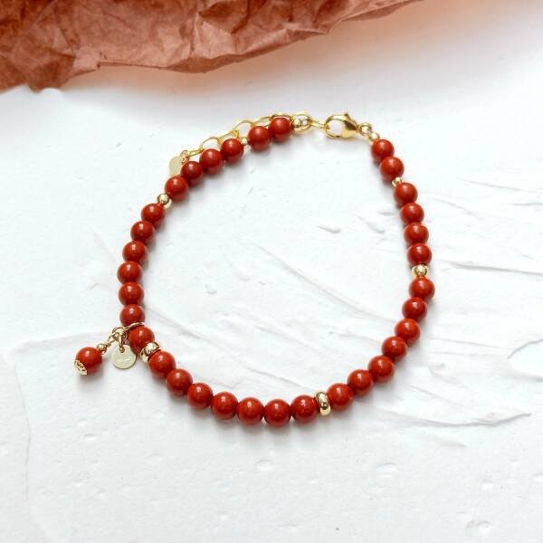 Bracelet en Jaspe rouge pour femme