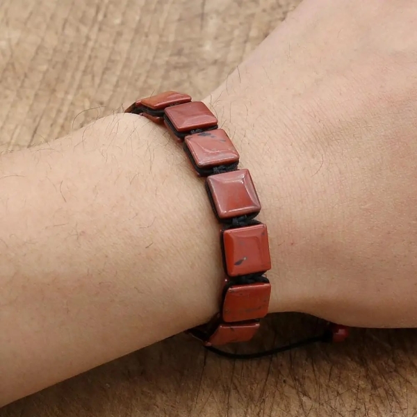 Bracelet en Jaspe rouge pour homme