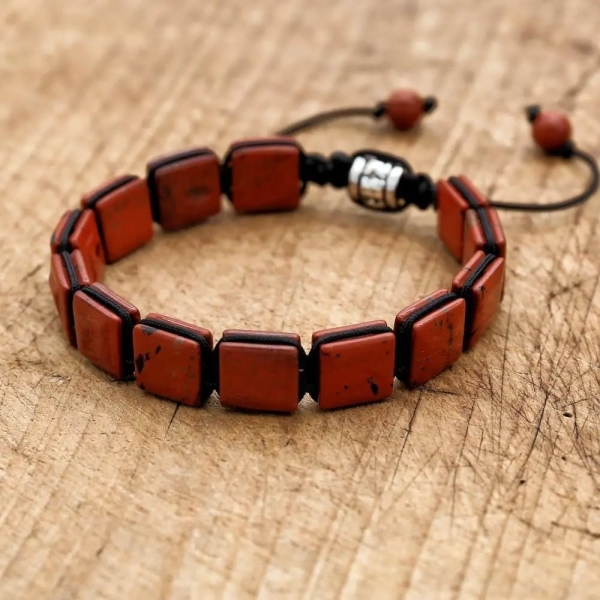 Bracelet en Jaspe rouge pour homme