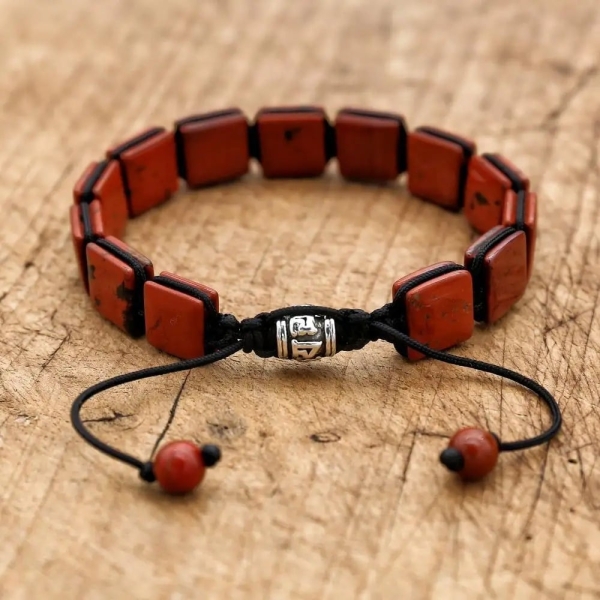 Bracelet en Jaspe rouge pour homme