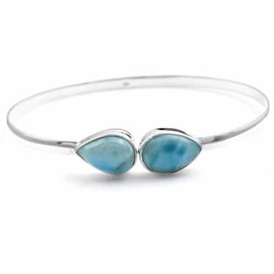 Bracelet en argent et Larimar pour femme