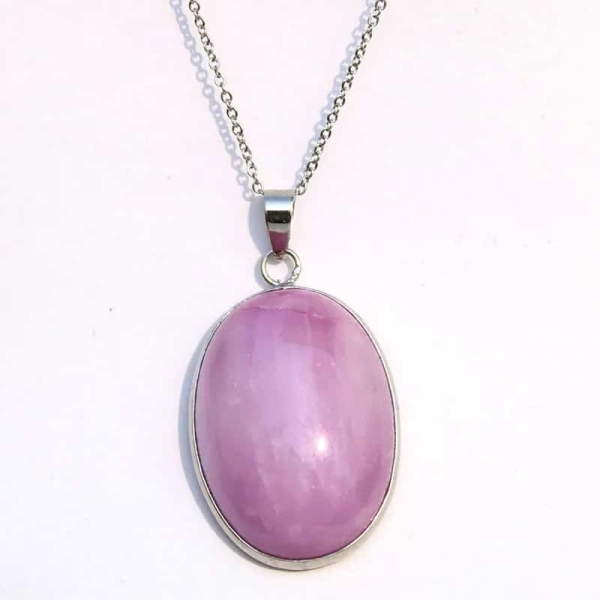 Pendentif en argent et Kunzite rose