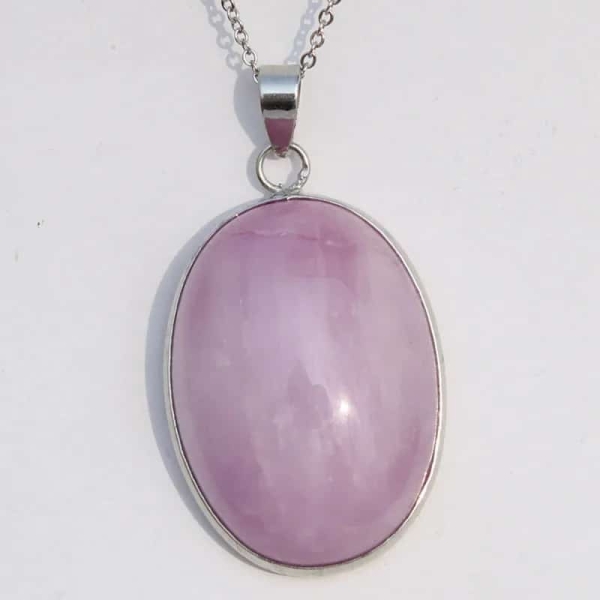 Pendentif en argent et Kunzite rose