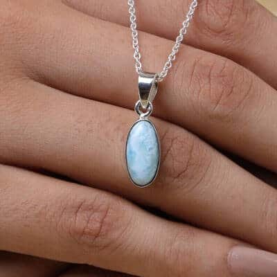 Pendentif en argent et Larimar pour femme