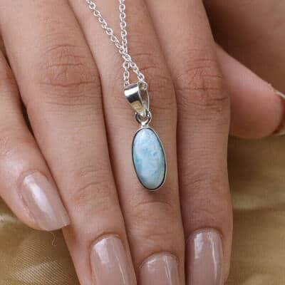 Pendentif en argent et Larimar pour femme