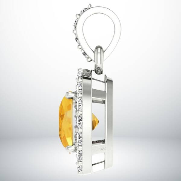 Pendentif en or blanc et Citrine