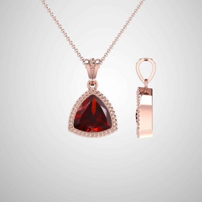 Pendentif en or blanc et Grenat