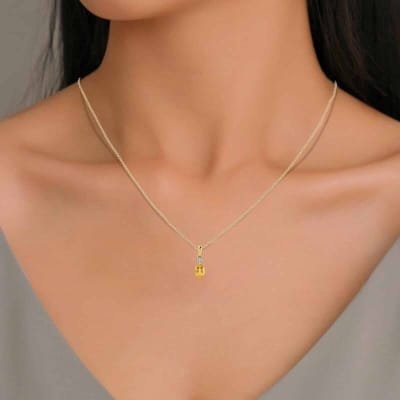Pendentif en or jaune et Citrine
