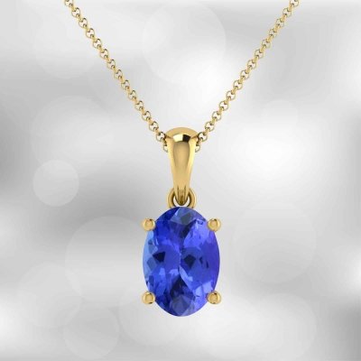 Pendentif en or jaune et Tanzanite