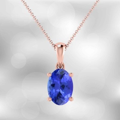 Pendentif en or jaune et Tanzanite