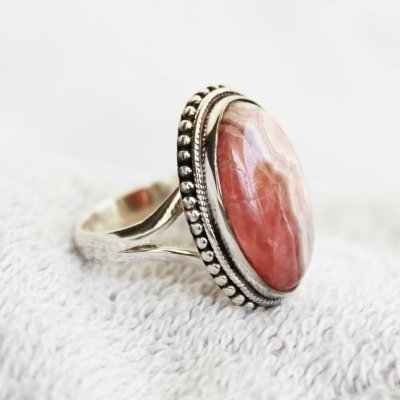 Bague en argent et Rhodochrosite