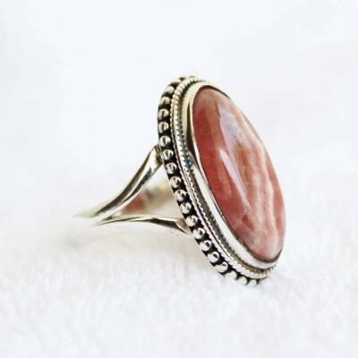 Bague en argent et Rhodochrosite