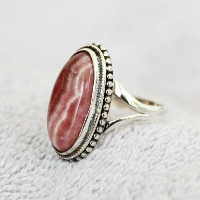Bague en argent et Rhodochrosite