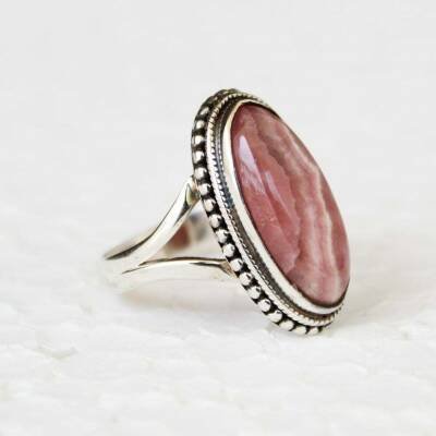 Bague en argent et Rhodochrosite